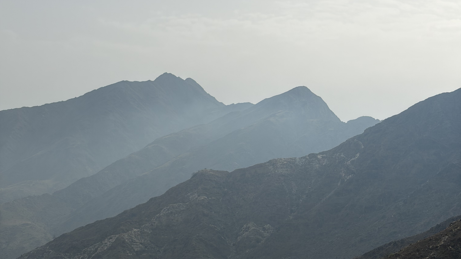 Layered mountain ridges